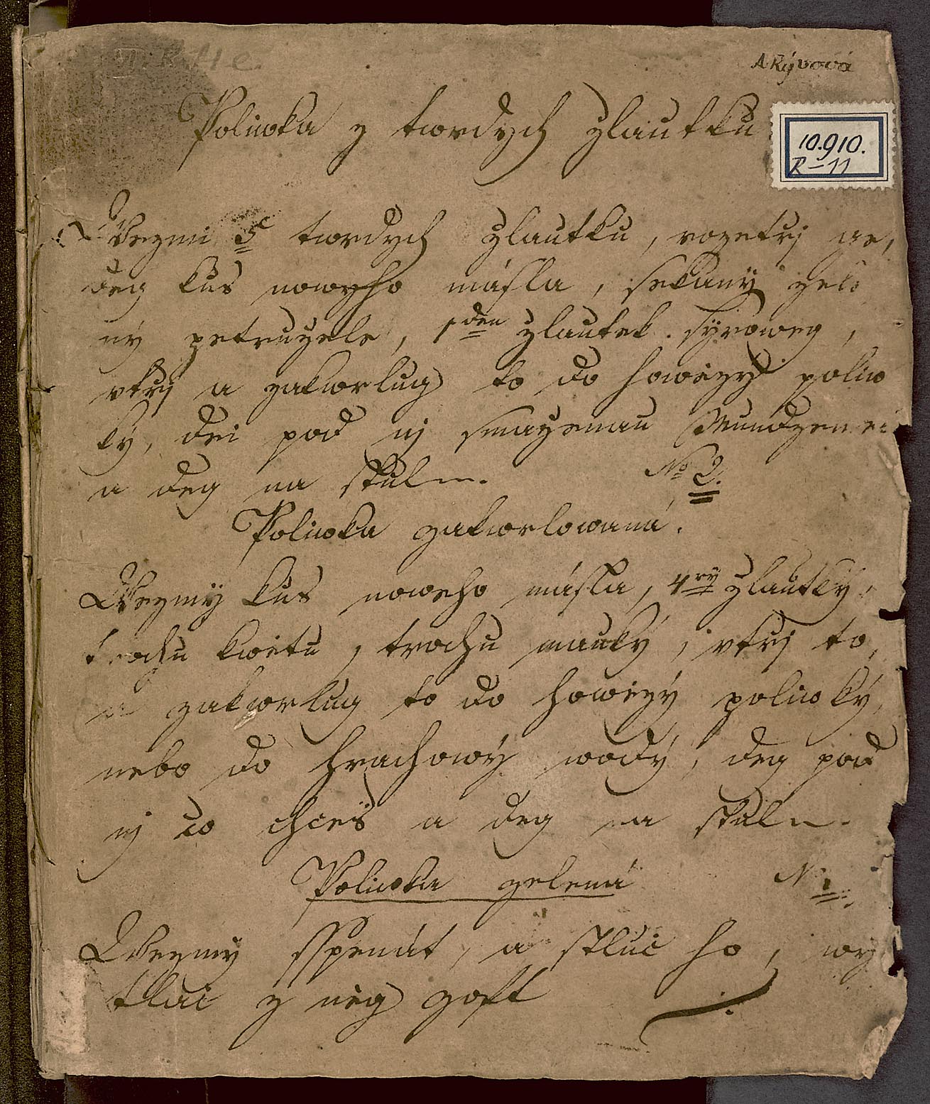 Kuchařská kniha z 18. století