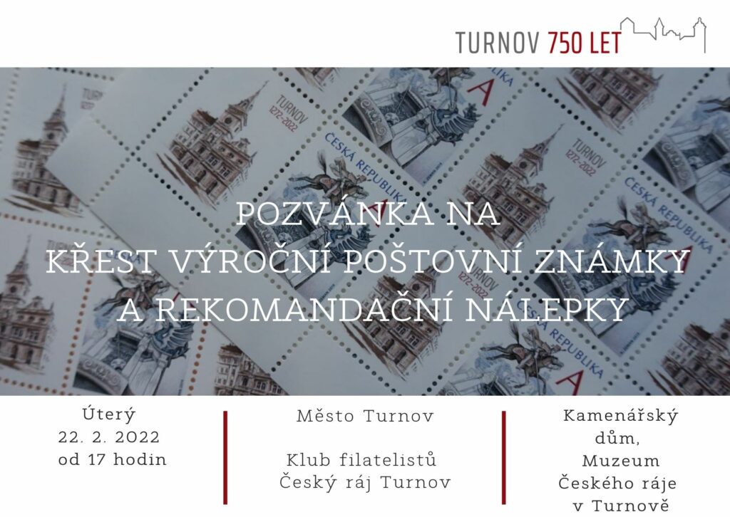Křest známky 750 let města Turnov – Pozvánka