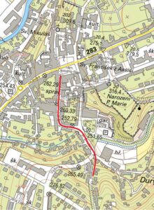 Plánek Procházky za utrpením