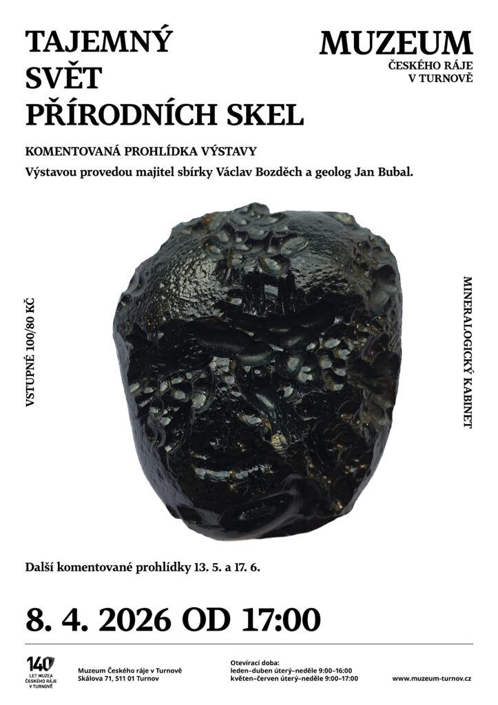 Plakát: Komentovaná prohlídka výstavy Tajemství přírodních skel