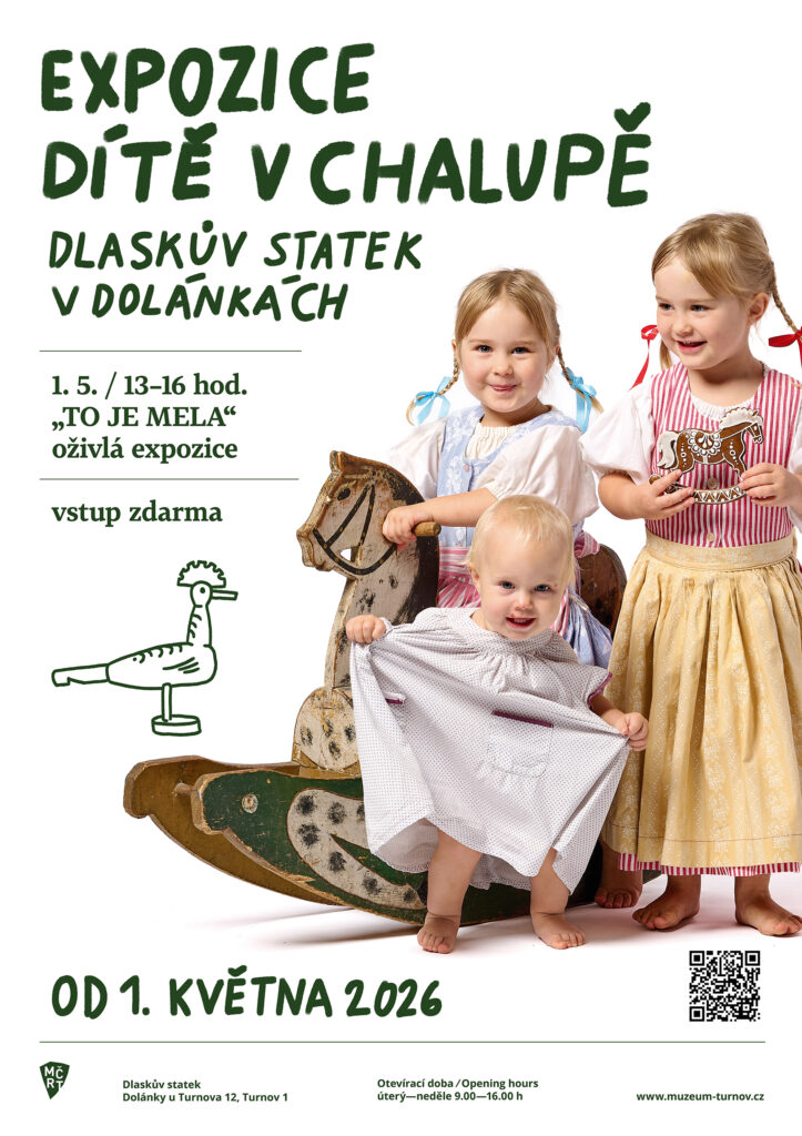 Banner k výstavě „Ditě v chalupě"